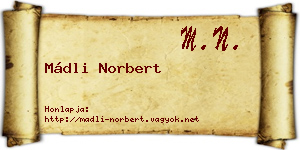 Mádli Norbert névjegykártya