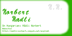 norbert madli business card