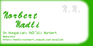 norbert madli business card
